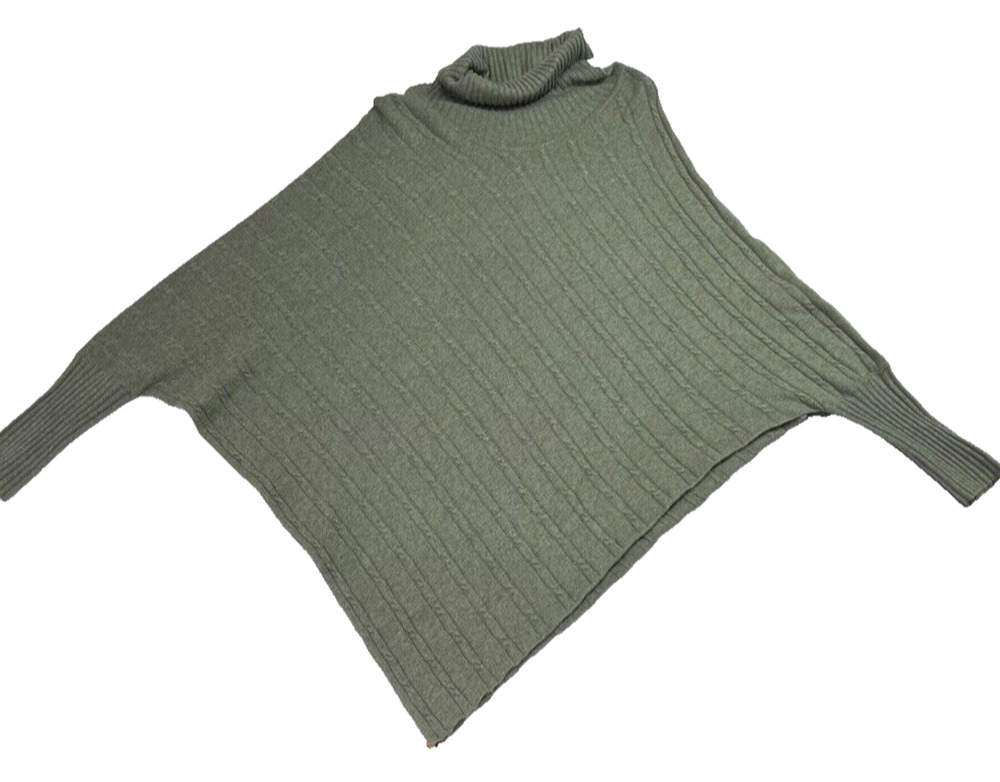 Aventura Sweater Womens One Size Wool Blend Turtleneck Poncho Shrug